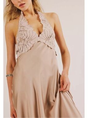 Free People - Petal Party Midi Slip (Mushroom)